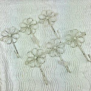 Key Holders White Shabby Metal Floral Farmhouse